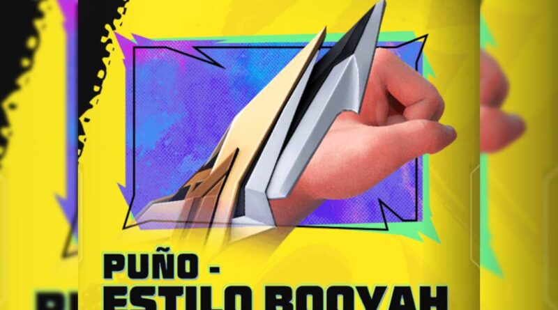 Imagen del Puño - Estilo Booyah en Free Fire, un accesorio exclusivo con diseño metálico en tonos dorados y plateados